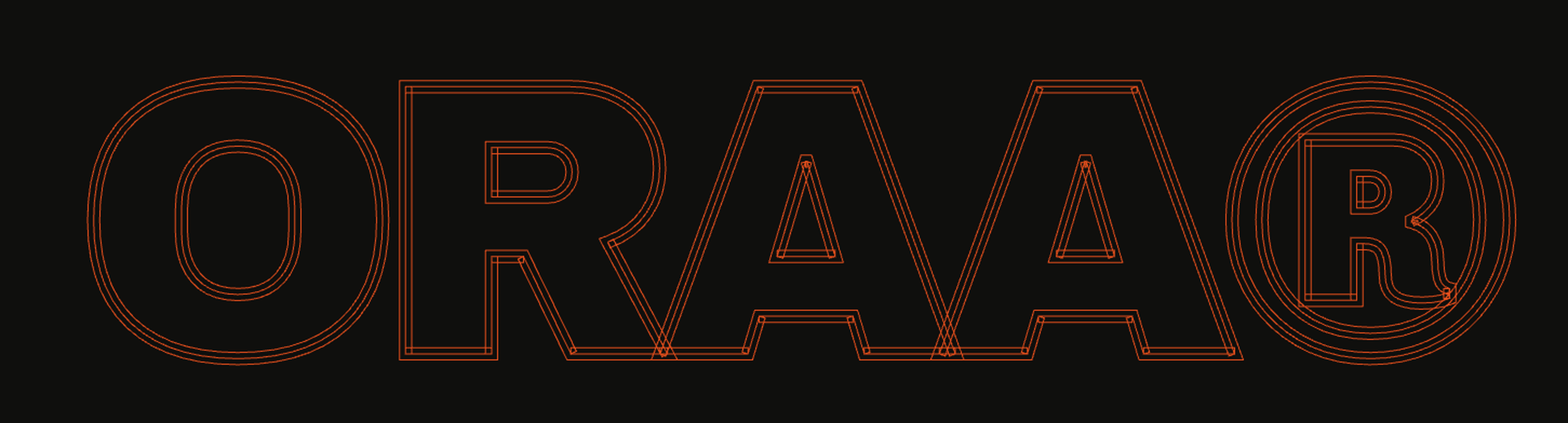 Logo ORAA wireframe fond noir 4K